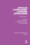 African Languages/Langues Africaines: Volume 5 (1) 1979