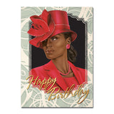 Birthday Red Lady Card