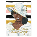 Birthday Blessings Lady in White