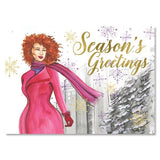 Season's Greetings Purple Snowflakes