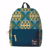 Blue/Yellow Mudcloth Backpack Set