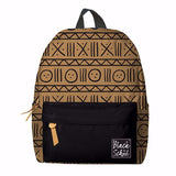 Brown Mudcloth Pattern Backpack Set