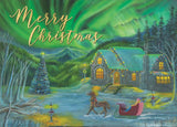 Cottage With Sleigh Christmas Card