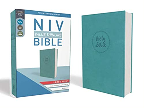 NIV, Value Thinline Bible, Large Print, Imitation Leather, Blue (Special)