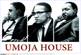Umoja House 3 Kings poster 36x24, Obama, Malcolm X, MLK (framed)